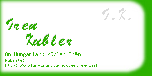 iren kubler business card